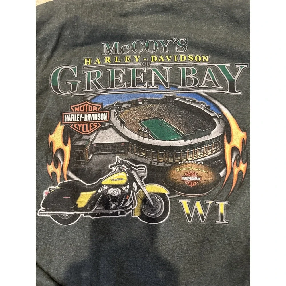Vintage Harley Davidson Mc Coys Green Bay T-shirt Size Medium Made‎ In USA